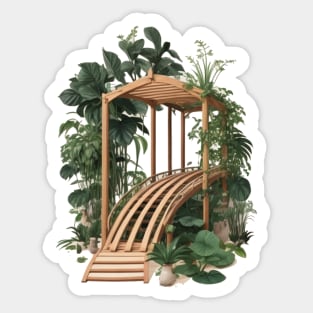 wooden bridge and botany Sticker